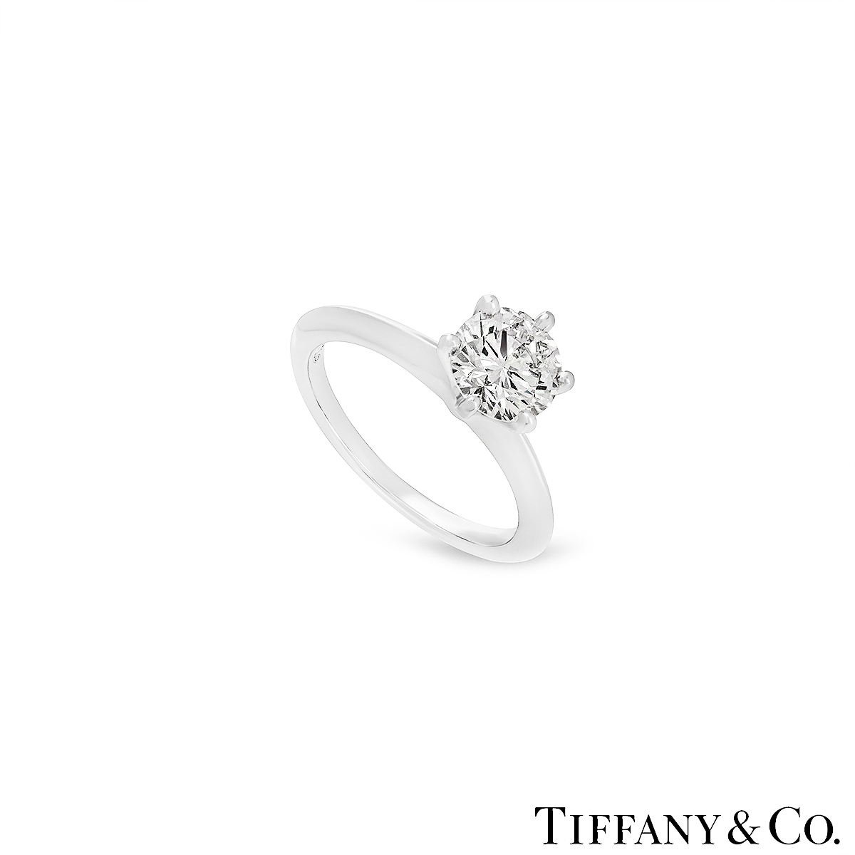 Tiffany & Co. Platinum Round Brilliant Cut Diamond Setting Ring 1.08ct I/VS1 XXX Tiffany & Co. Platinum Round Brilliant Cut Diamond Setting Ring 1.08ct I/VS1 XXX